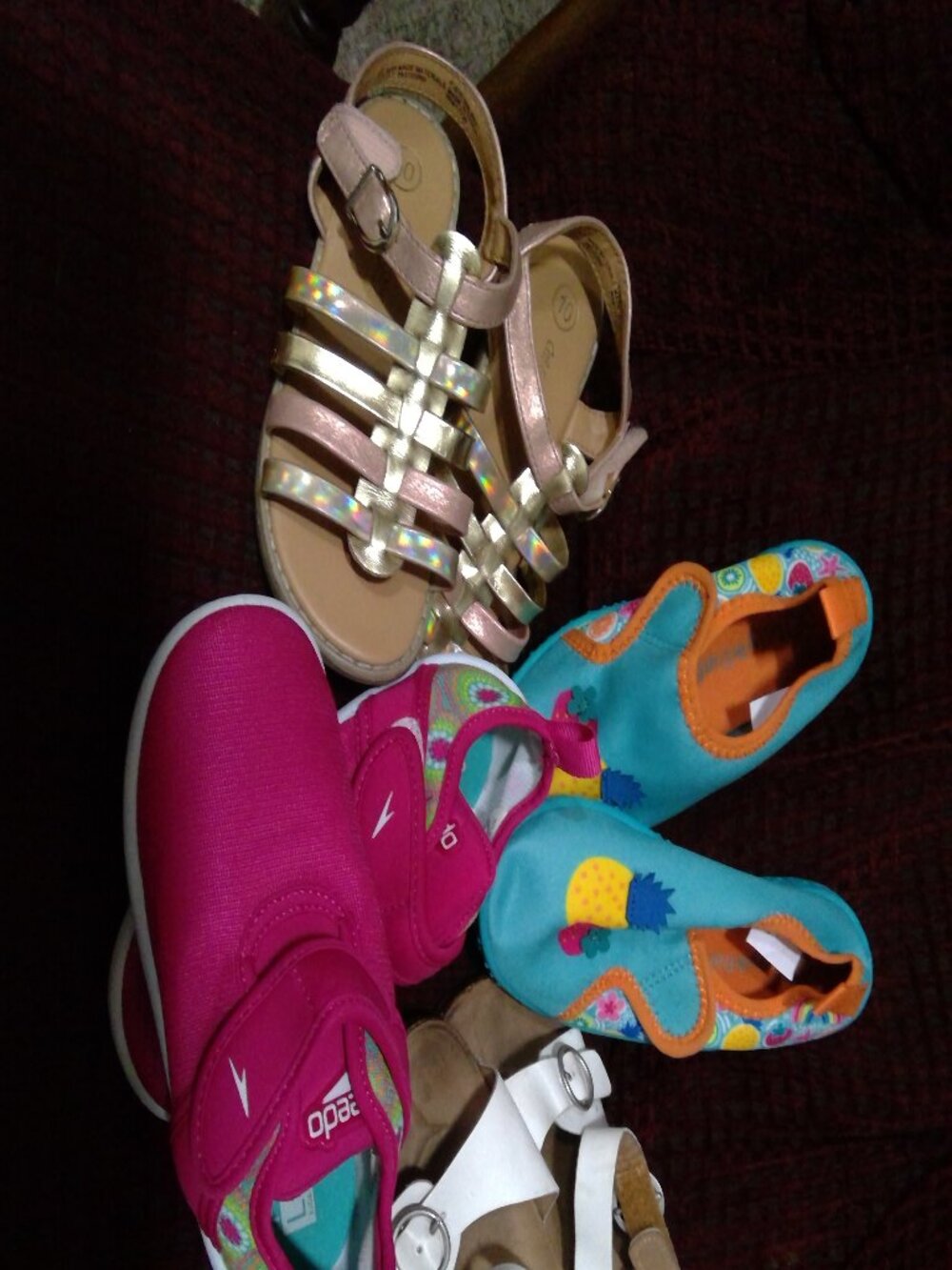 Lot of size 9-10 little girls sandals & water shoes